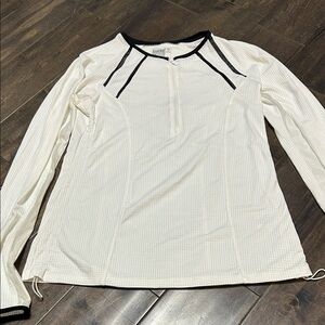 Lucky in Love White and Black Long Sleeve Top